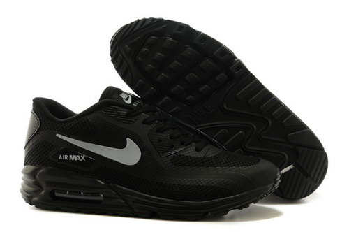 Nike Air Max Lunar 90 Mens Shoes All Black Silver Hot Discount